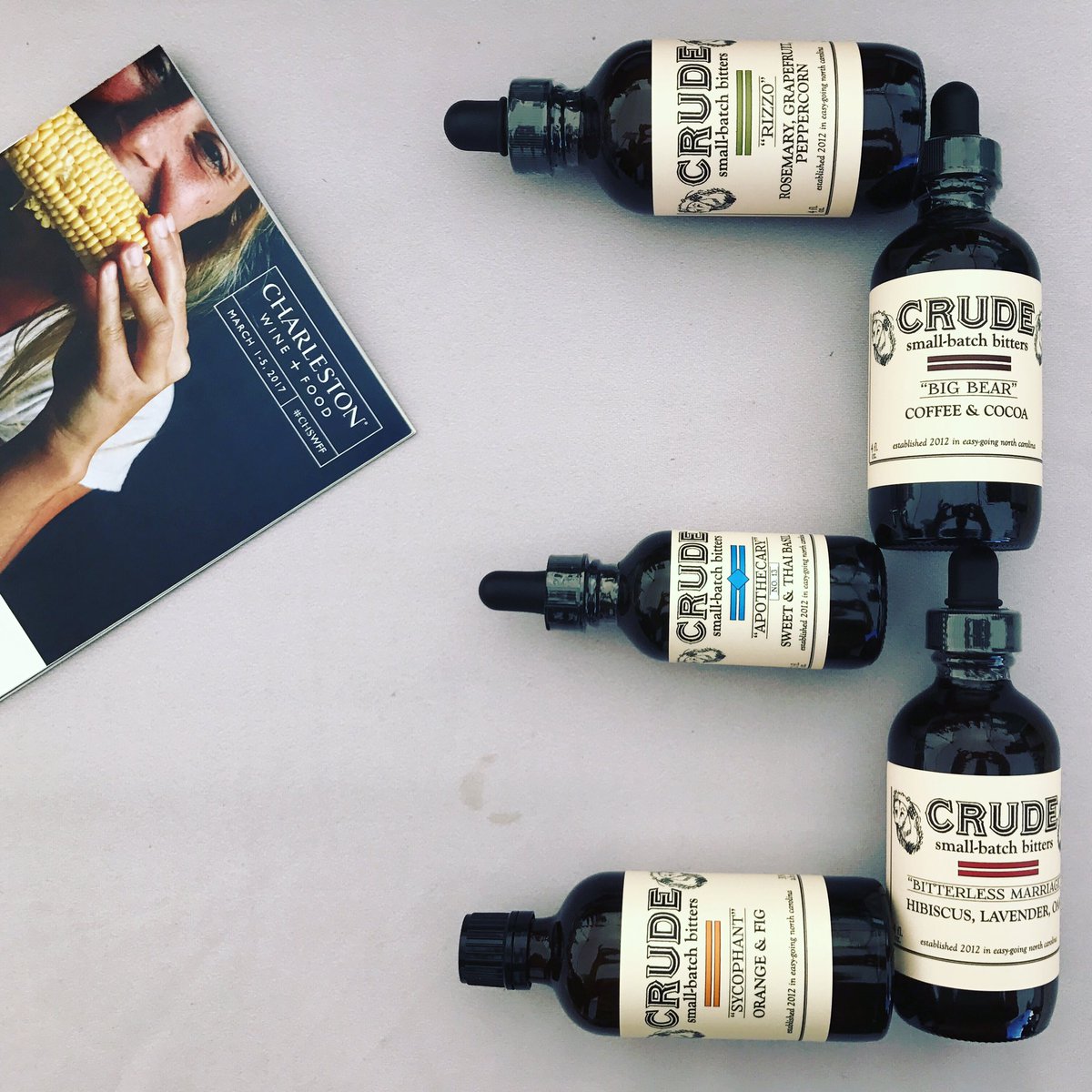 CrudeBitters's tweet photo. Third & final day @ChsWineandFood!Stop by and grab yer #bitters before you leave. #crudebitters #chswff #chswff2017 #cocktails #mixology https://t.co/RxSWYUcmvm