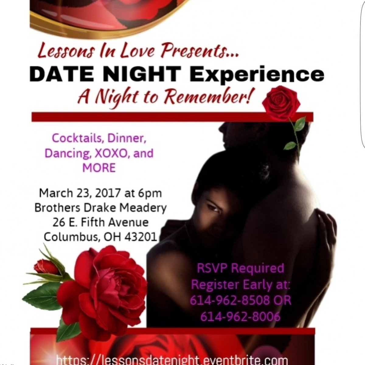 LessonsLoveBook's tweet image. *Limited Seating* DATE NIGHT 3/23/17. 
Register @ lessonsdatenight.eventbrite.com
#DateNight #event #couples #columbus #ohio #AsSeenInColumbus