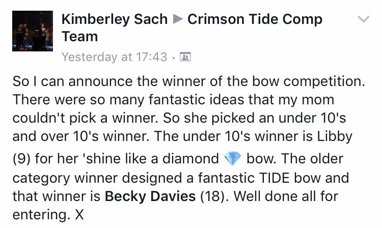 CheerCrimson's tweet photo. Design a Bow competition announcement! 2 winners have been selected &amp; are currently having it made. Keep posted for the finished results😍 https://t.co/1wB59l6oa5