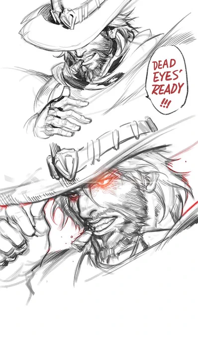 In order to improve his aiming skill, I think there might be some modification about his eyes. Just like Ana 