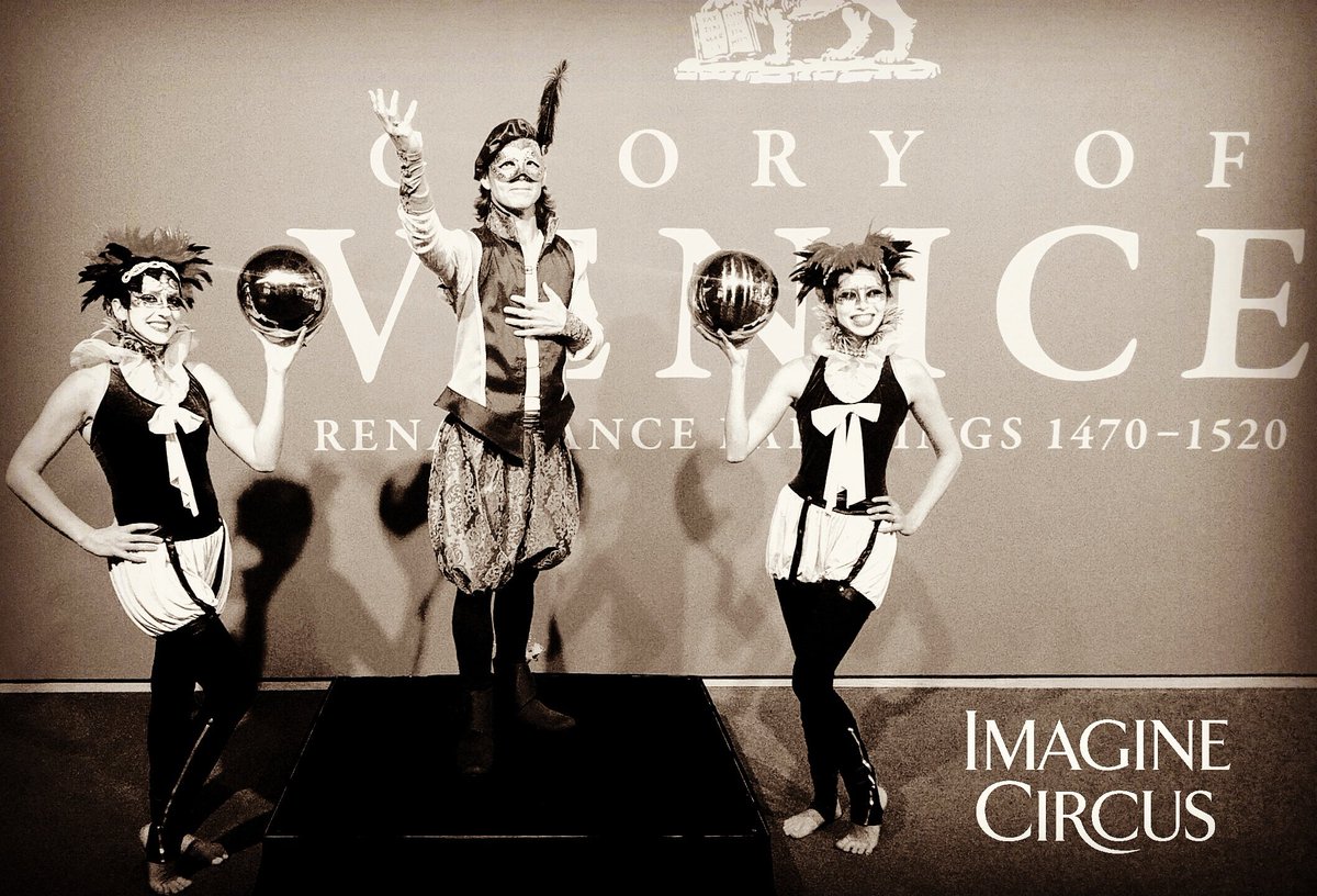 Our Venetian acrobats and living statue opera singer performing <a href="/ncartmuseum/">North Carolina Museum of Art</a> opening of "Glory of Venice" -- amazing exhibit!!!