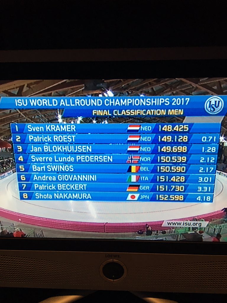 Gaaf #wkallround: <a href="/SvenKramer86/">Sven Kramer</a>, <a href="/patrickroestt/">patrick roest</a> <a href="/janblokhuijsen/">Jan Blokhuijsen</a> ook #goedbezig <a href="/Nicohofman/">Nico Hofman</a>, onze fysio uit Aalsmeer.