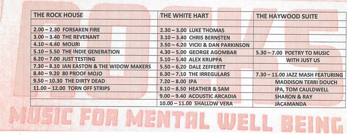Tickets on sale.
 £10.00 per adult £2.50 aged 6-18. under 5 £0
Tickets allow entry to all venues all day, 
Tickets (&amp; terms and conditions