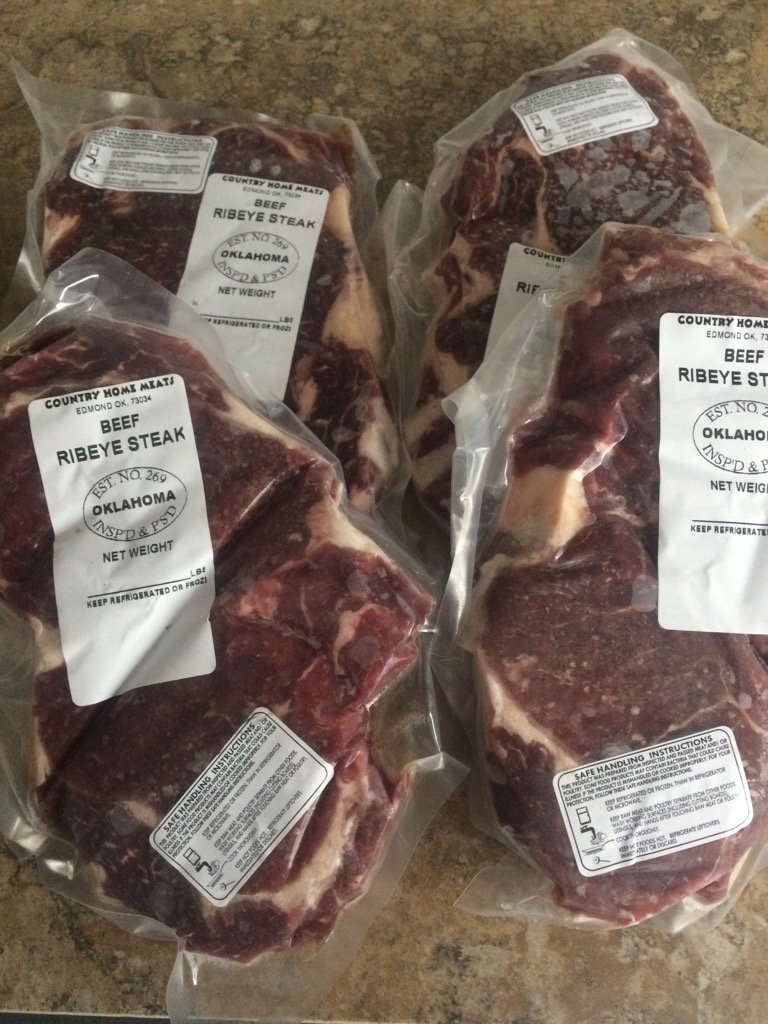 Always a good selection of Oklahoma raised, all natural beef <a href="/116market/">Farmstead Cafe</a> : ribeye, strip, sirloin, skirt and flank.