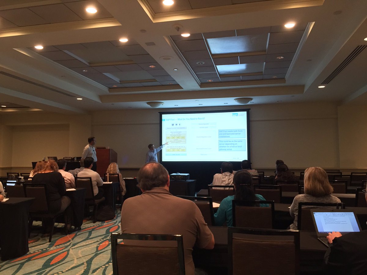 mgillet's tweet photo. Demystify SAP Fiori ! Quite a duo led by @SAP_jmorgalis @jeremymasters #HR2017 PM Jumpstart Grwat #SAPFiori insights. https://t.co/lBVZO6LJRr