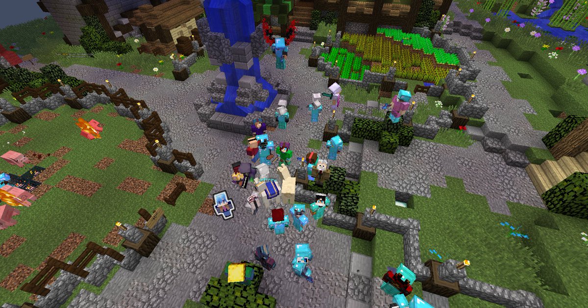 DifferentCraft's tweet photo. People are setting up early for the dp!! Retweet and comment what you got so others can come and join us next time!! #dp #hype #Minecraft https://t.co/TzX2V88DwR