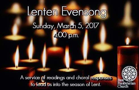 FirstPresEVV's tweet photo. Join us this afternoon for meditation and prayer by candlelight. #evensong #lent https://t.co/TgIl8Pd4qY