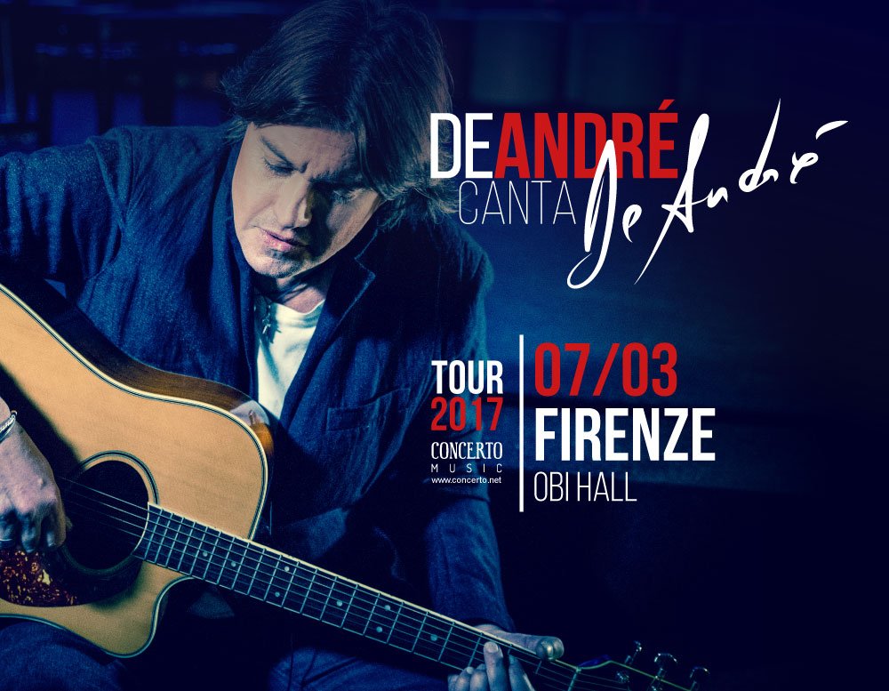 Cristiano_De_A's tweet photo. 🔸 DE ANDRÉ CANTA DE ANDRÉ TOUR 2017🔸
Firenze è la seconda tappa del tour di Cristiano De André, non perderla!
Info: https://t.co/LLrwvzSQ79 https://t.co/eLcwxUgHAJ
