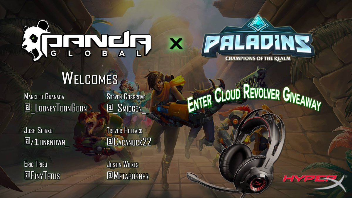 PandaGlobal's tweet photo. PG takes our first step into @HiRezStudios games with our new @PaladinsGame team!

HyperX Reveal Giveaway!
👉 https://t.co/E6lugBMUaZ https://t.co/mGLwQB7a2X