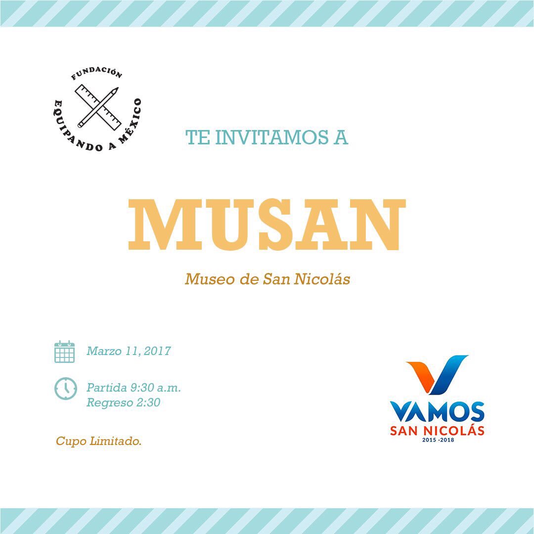 Te invitamos al MUSAN (Museo de <a href="/GobSanNicolas/">Gobierno de San Nicolás</a>)
Cupo Limitado