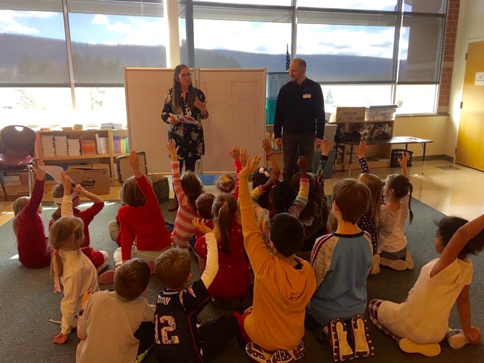 libsguide's tweet photo. Kid writing is action-packed and fun to perform! Loved teaming up with my guy and giving glory to the story at #mnelitfest last week. https://t.co/tdSjnXASXF