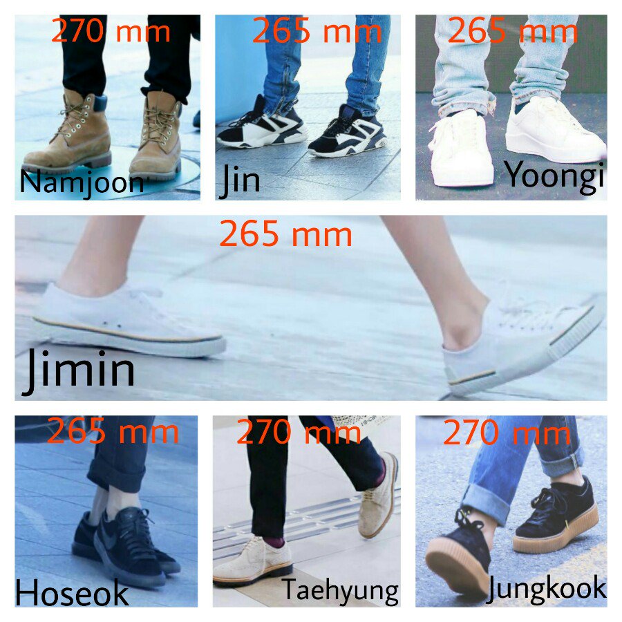 Kim Namjoon Shoe Size