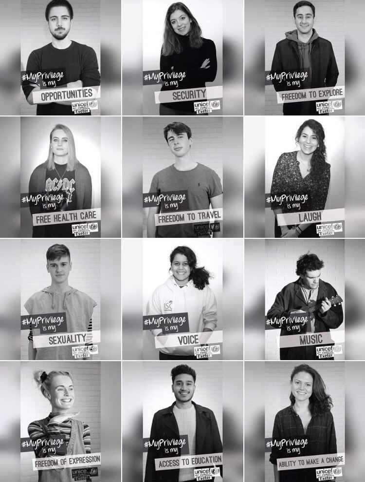 ExeVPOpps's tweet image. We've loved @ExeterUnicef's recent #MyPrivilege campaign. Best of luck to all involved in the collab with @exeterfashion this evening!
