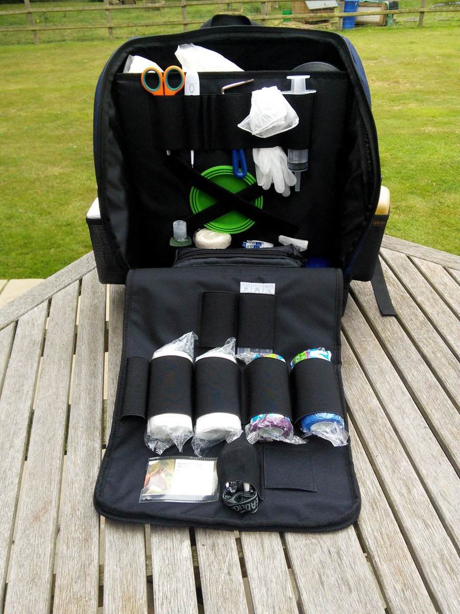 equimedpak's tweet photo. Show season approaching Grab and Go fully equipped medical backpack never worry about being unprepared for any emergency #equinehour https://t.co/kki03Kd2zB