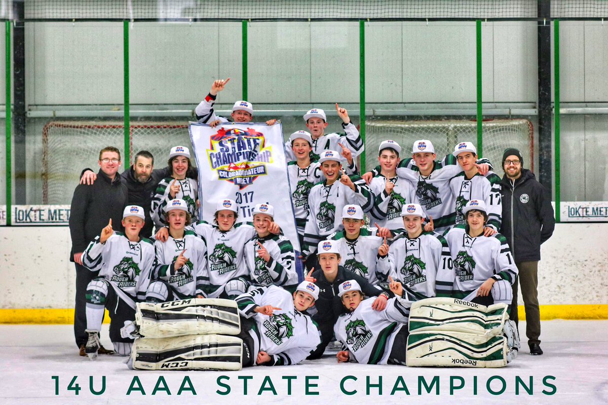 RMRoughRiders's tweet photo. Congrats @RMRoughRiders 14U CAHA Tier 1 State Champions.  3-2 OT win over Tbirds. Goals-Stofflet, Mitchell &amp; Norwell OT-GW. Hargraves in net https://t.co/eGPb6dtjhM