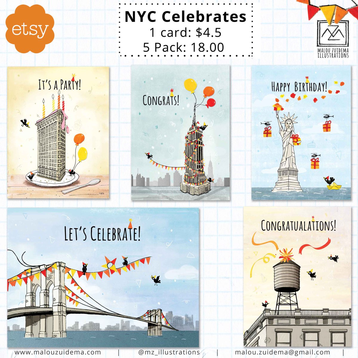 New #greetingcards series on sale <a href="/etsy/">Etsy</a>!
Celebrating 5 of the #NYC most iconic landmarks

buff.ly/2m9wxEJ

Which is your favorite?