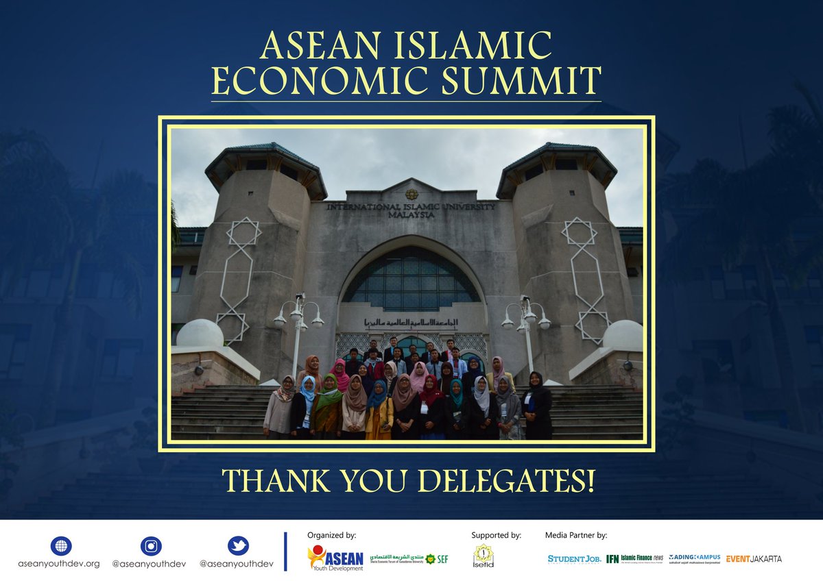 aseanyouthdev's tweet photo. THANK YOU DELEGATES
ASEAN Islamic Economics Summit 2017

February 28th - March 4th, 2017
Kuala Lumpur, Malaysia

https://t.co/iAOwPMw9Ir https://t.co/2MrSOHOT7A
