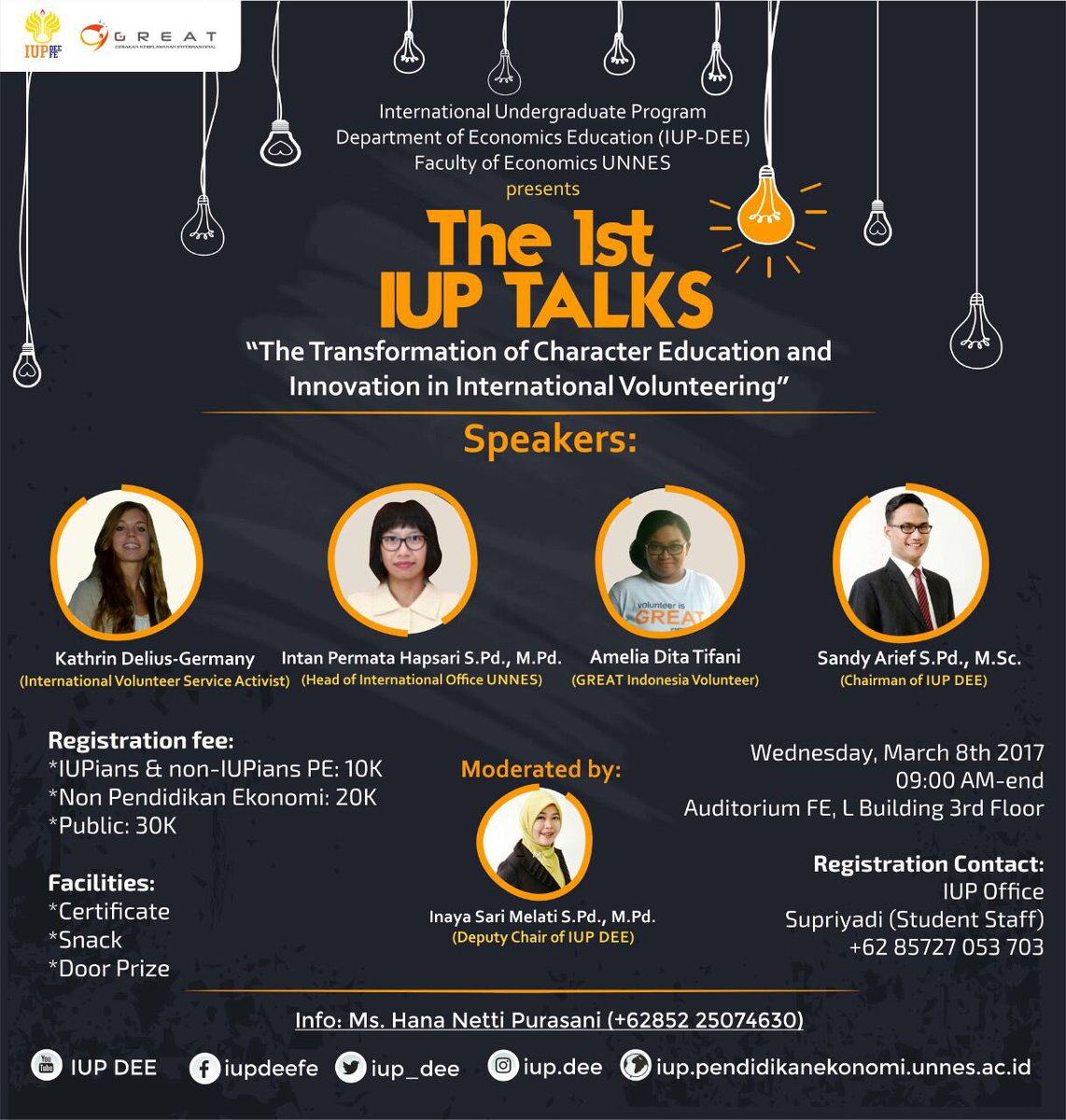 iup_dee's tweet photo. Guys, be ready for #IUPTalks w/ @great_ngo . It's going to be AWESOME. See you there! @ZonaKampus #iup #unnes #pendidikanekonomi https://t.co/uDtY6v8TSm