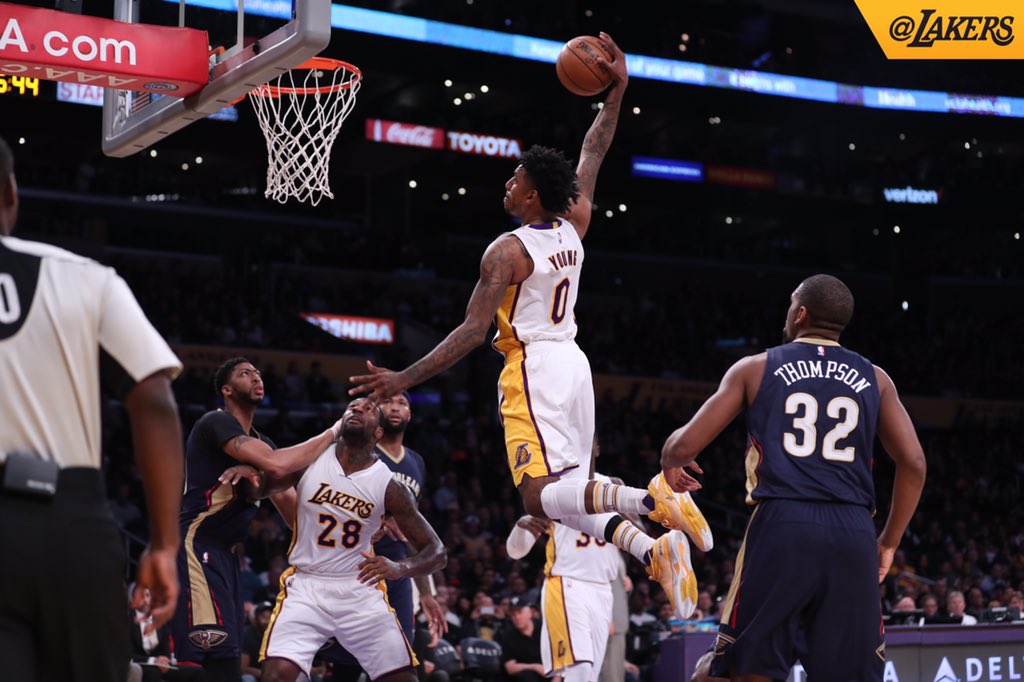 Los Angeles Lakers On Twitter Swaggyslam Uncle P Shows Off His Hops With The One Handed Throwdown Lakeshow