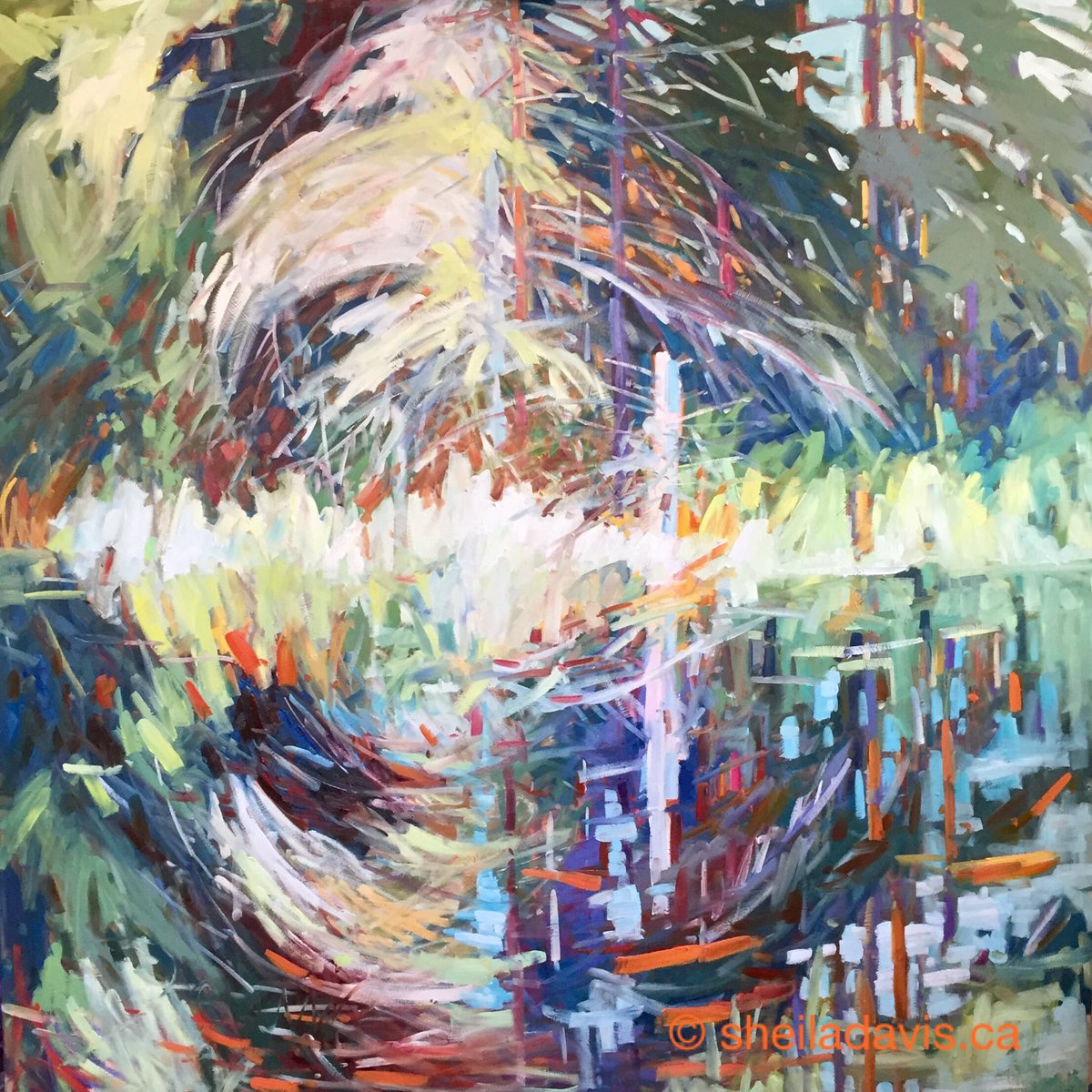 sdavisartist's tweet photo. 'Casting Illusions' O/P 54x54  #sheiladavispaintings #canadianart #canadianartist #landscapesart #impressionism #fineart #ontheeasel https://t.co/dF8nXYLOKm