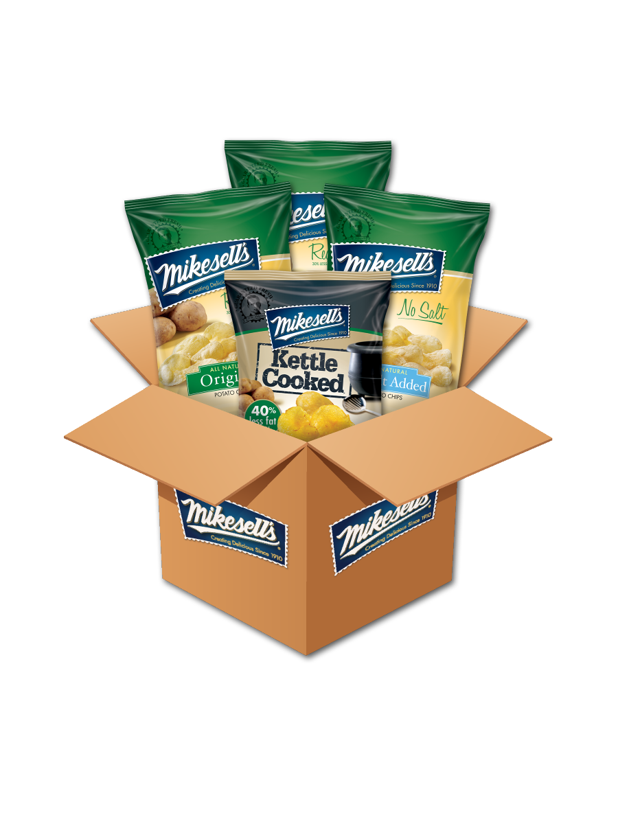 mikesellssnacks's tweet photo. Order a box of our Guilt-Less potato chips and enjoy without the remorse. #ChipperShipper https://t.co/ENn8fGPU5I https://t.co/sX6vZ0aNlD