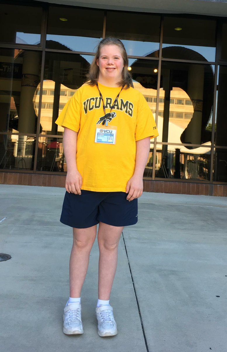 downsyndromeva's tweet photo. Countdown to World Down Syndrome Day- Kelly ROCKS because she attends Virginia Commonwealth University! #dsagr #wdsd2017 #letsgorams @VCU https://t.co/bFg2EMTOhw