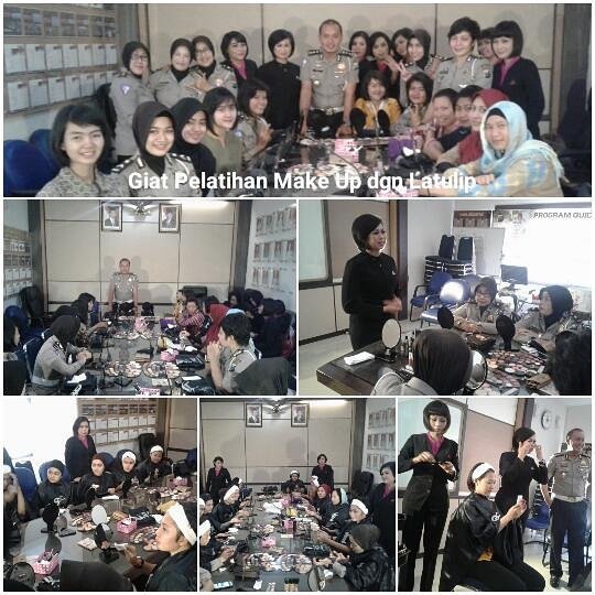 Giat Pelatihan Make Up Presenter Polwan Ditlantas Polda Jatim dgn Latulip di Gedung RTMC Ditlantas Polda Jatim