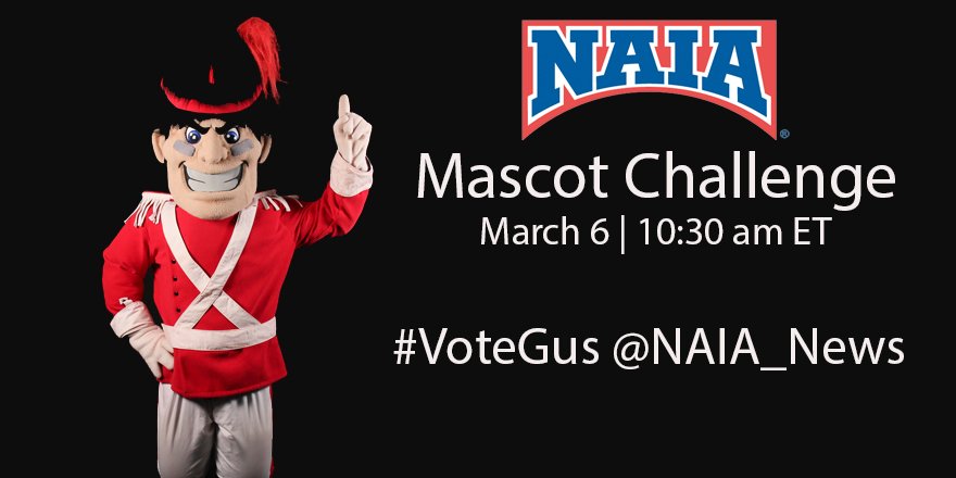 IUSAthletics's tweet photo. The NAIA Mascot Challenge begins tomorrow at 10:30 am ET. So remember to #VoteGus @NAIA_News tomorrow morning! https://t.co/xvu387xj2M