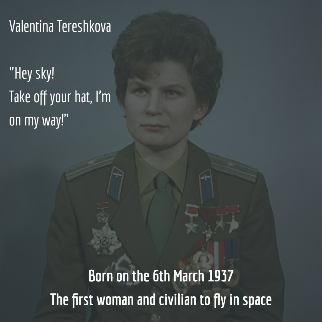 Happy Birthday. Valentina Tereshkova 