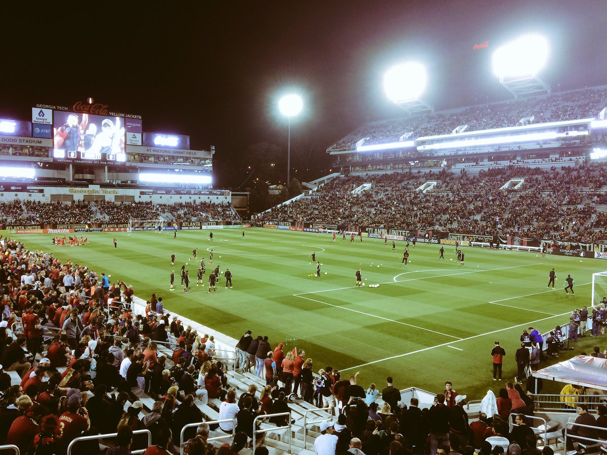 STLytle's tweet image. First Atlanta United pro soccer game! At my alma mater too! #soldout #ATL #United @ #GeorgiaTech