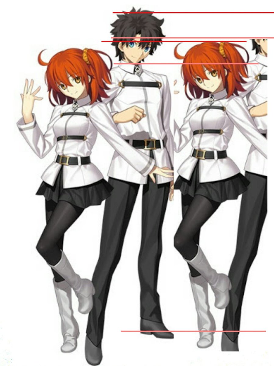 Sbs On Twitter Stbese 身長差好きマンなので調べた 信憑性高そうなアニメの設定画から 頭の長さを24 と仮定してマシュの身長 が158 なので ぐだ男の身長は約165 167くらい Https T Co 7t7xee2ars Twitter