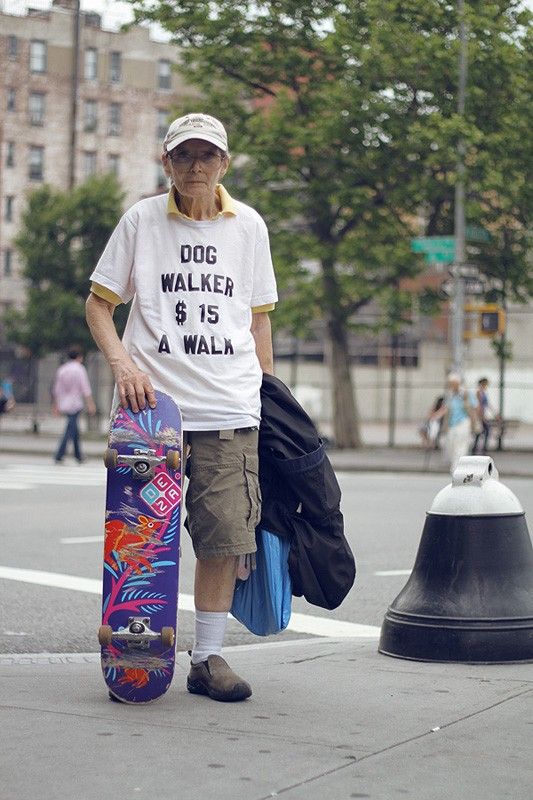 New Yorkers from all walks of life pose with <a href="/amoyahoo/">name</a>'s skateboards. See the cheeky photography bit.ly/2m516g5