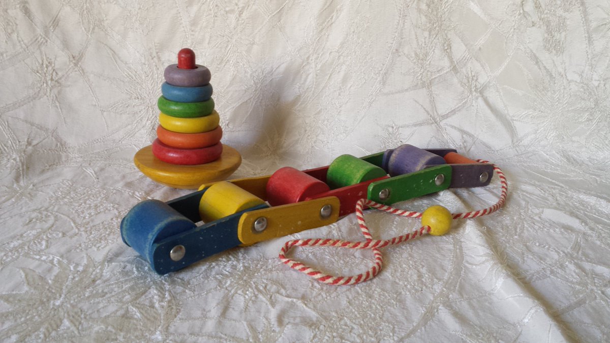 goo.gl/Ty5OfX Vintage Wood Toys ca: 1950's Stacking and Pull Toy Playskool #vintagetoy #woodentoy #vintageplayskool #woodplayskool