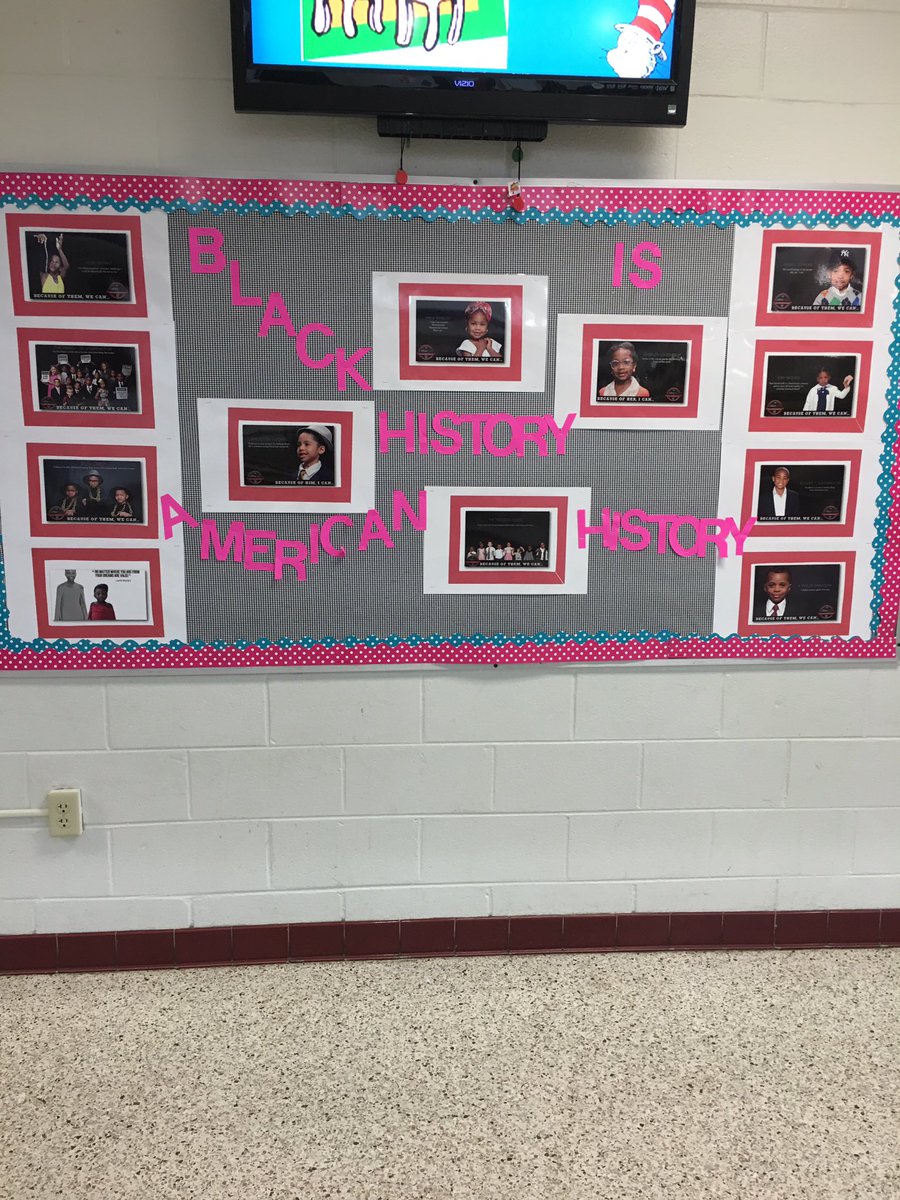 GoldenElem's tweet photo. Celebrating black history month! Our students learned about Black American history with pics all around & on lunch tables #leadlivelove ❤️ https://t.co/hJGbihbrzU