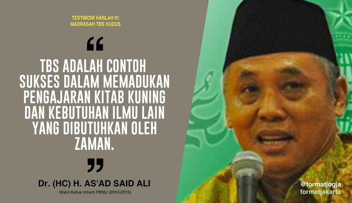 Terimakasih Bapak Dr. HC H. As'ad Said Ali. semoga #HarlahTBS91 ini membawa keberkahan dan semangat untuk semuanya.