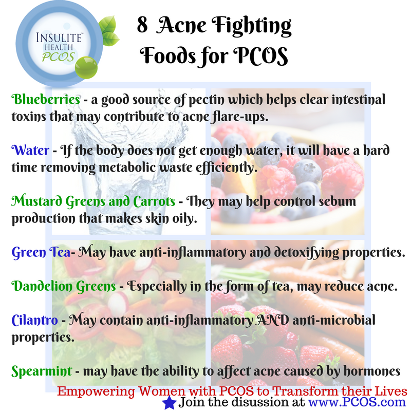 #Food is medicine and can be used to heal our bodies from the symptoms of #PCOS. These foods are great for fighting #acne!