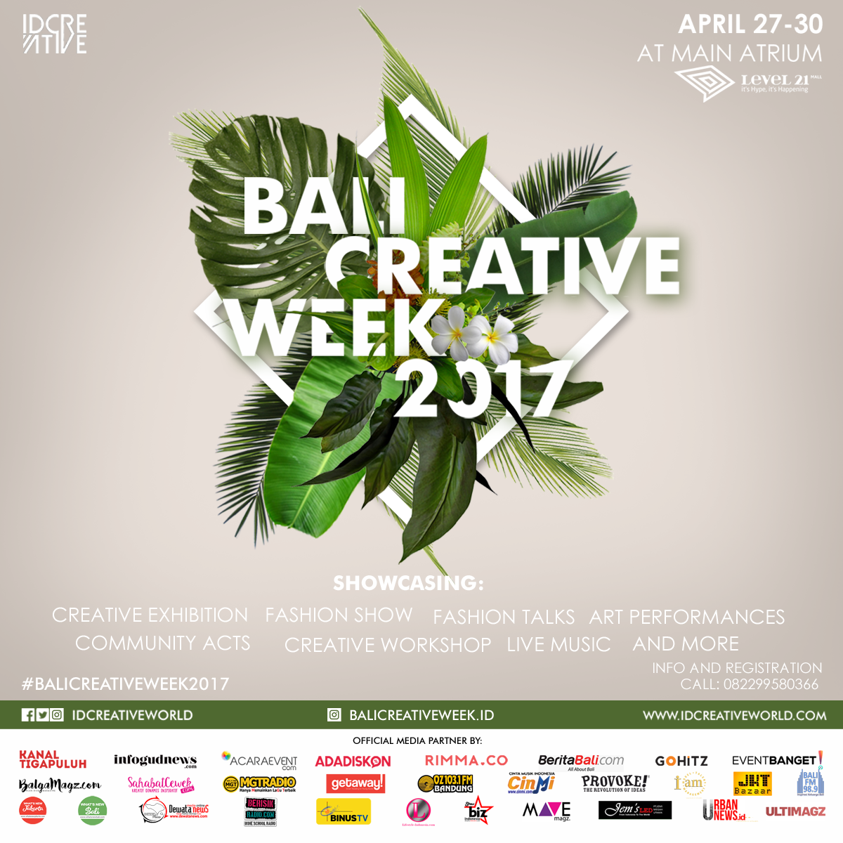 AdaDiskon's tweet photo. Buat kamu yg punya band/komunitas & ingin show di #BaliCreativeWeek2017 27-30 Apr di #level21mall kirim profile ke info@idcreativeworld.com https://t.co/O51eU0EoUA