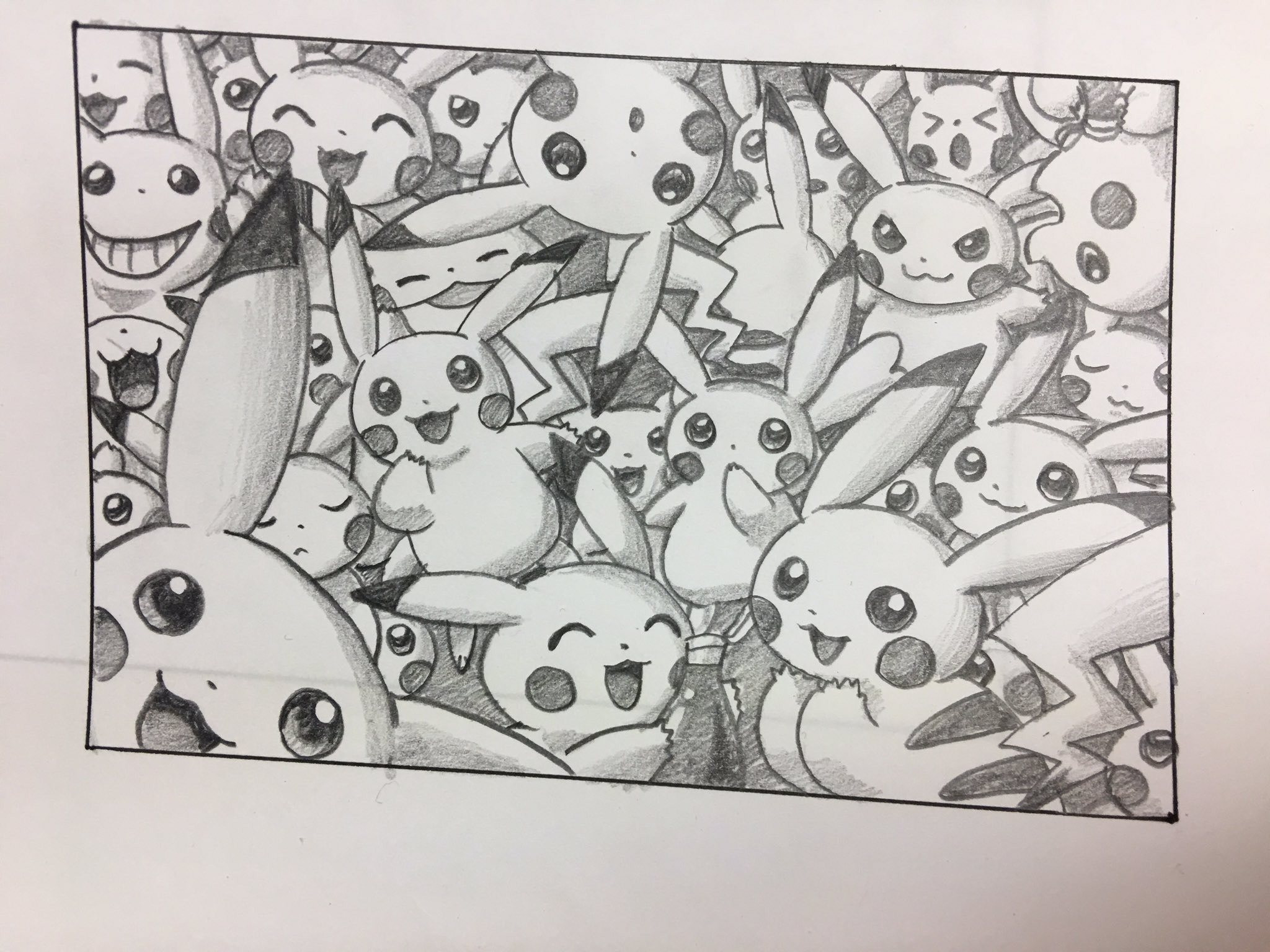 周年の中川翔子 ポケモン映画イラストコンテスト 鉛筆一本でピカチュウいっぱい描いてみたよ カラフルにするもよしcg使うもよし自分だけの世界をポケモン愛で描いちゃおう T Co Cljum3lytq Twitter