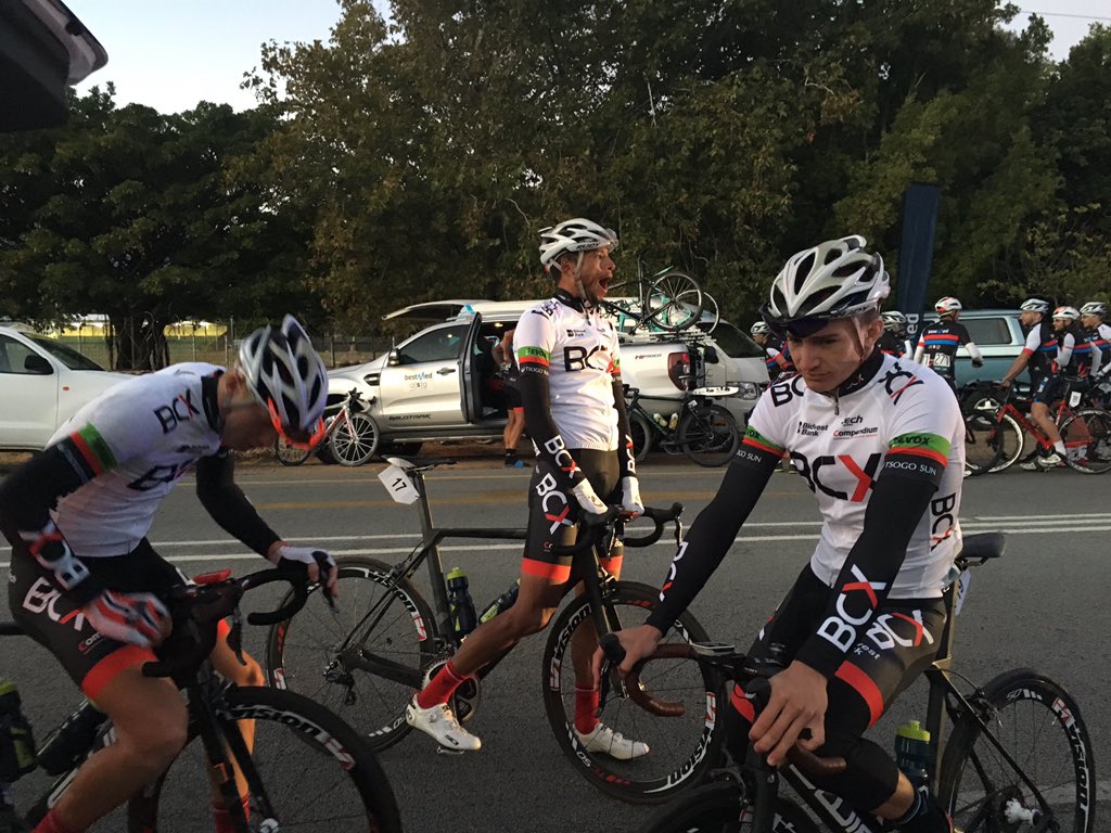 DSVSHIFTAcademy's tweet photo. Have a great race @Weslick @thehoffnolan1 @hbkruger @reynardbutler @Davidamaree @waylon_za @stevenvheerden @CalvinBeneke @tourofgoodhope https://t.co/LQ89Ss0RHi