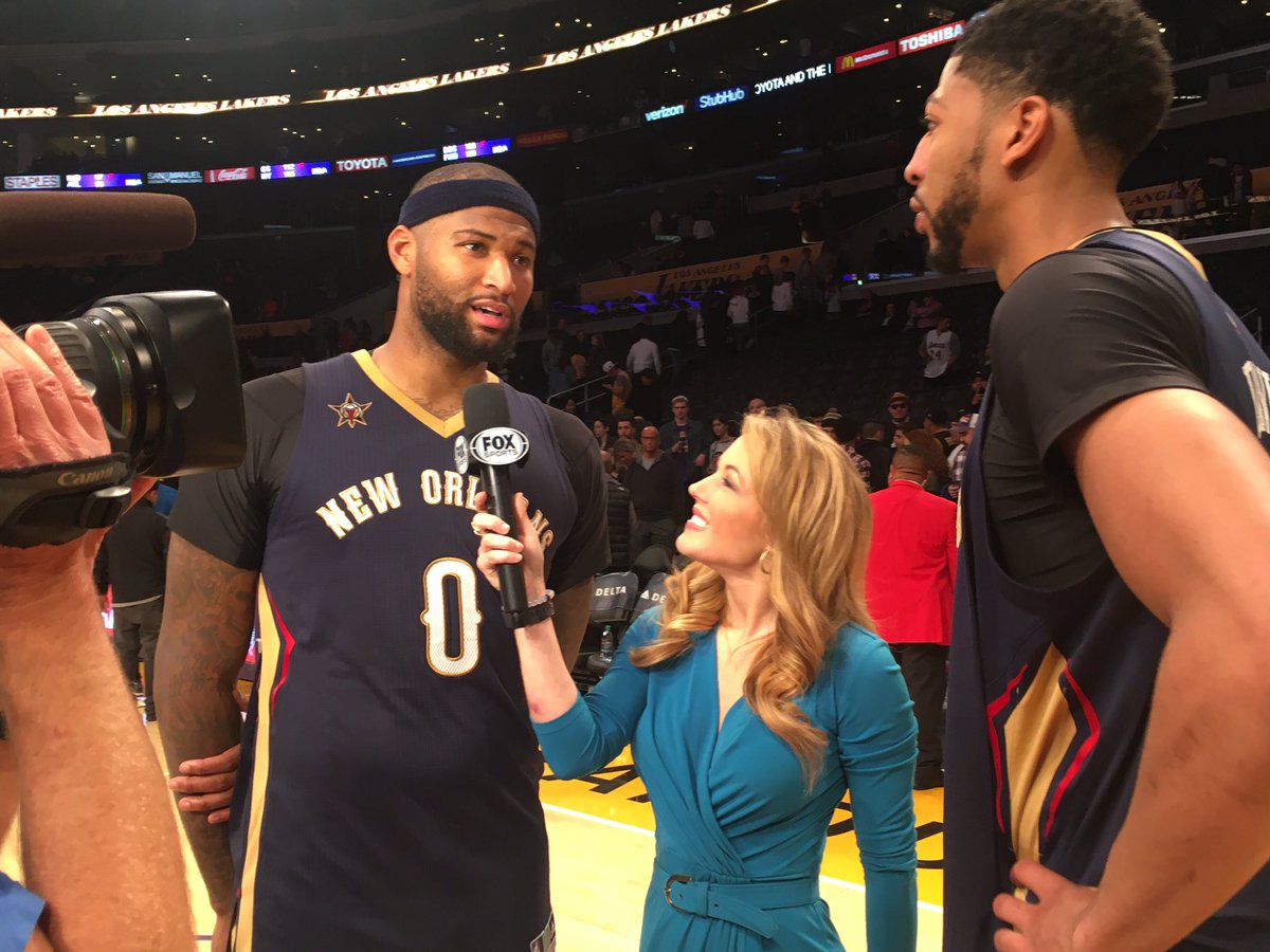 PelicansNBA's tweet photo. Fire and Ice combine for 57 points and 24 rebounds in tonight's #Pelicans win! https://t.co/knKySG6hvf
