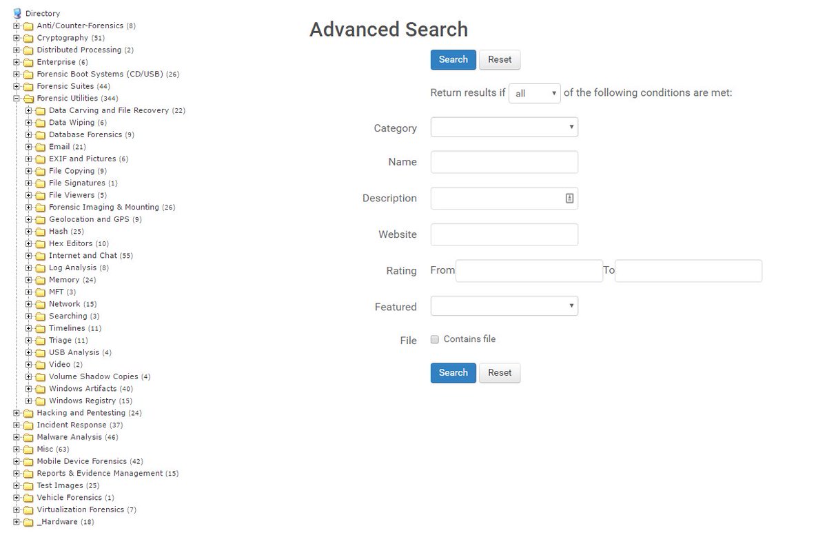 DFIRTraining's tweet image. Over 600 #DFIR tools in an online searchable database. Have at it!  Missing something? Tweet it to me to add it.
dfir.training/index.php/tool…