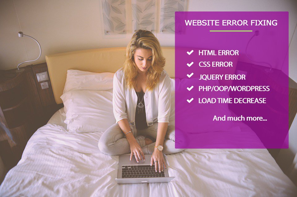 websitescare's tweet photo. Fixing your #html,#css,#jquery,#php,#oop,#wordpress #error start from $5.Buy from #Fiverr https://t.co/YFJVnAR0ra #error_fixing #solving https://t.co/jagoKHT9vF