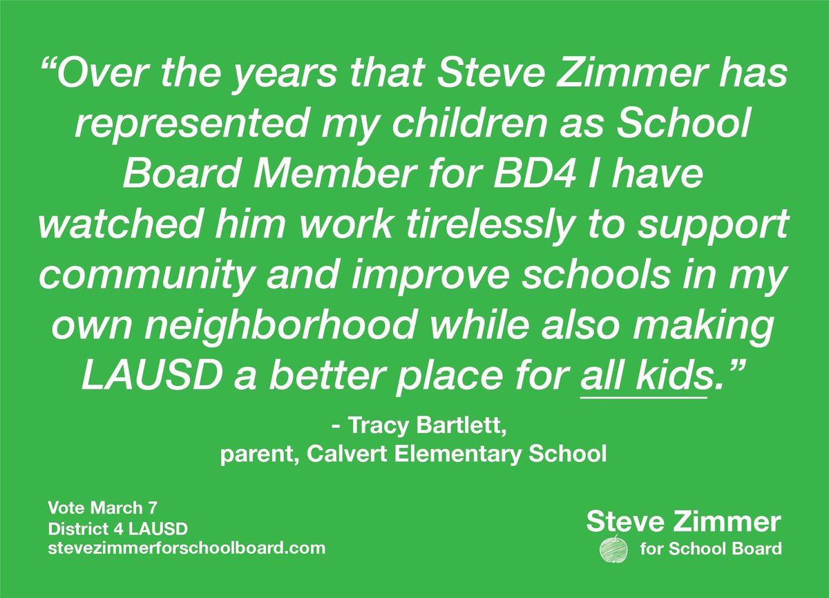 SteveZimmer_4SB's tweet photo. Why do you support Steve Zimmer for School Board?
#ReElectSteve #SteveZimmerForSchoolBoard #LAUSD #VoteMarch7 #GOTV https://t.co/qGBwZkYfir
