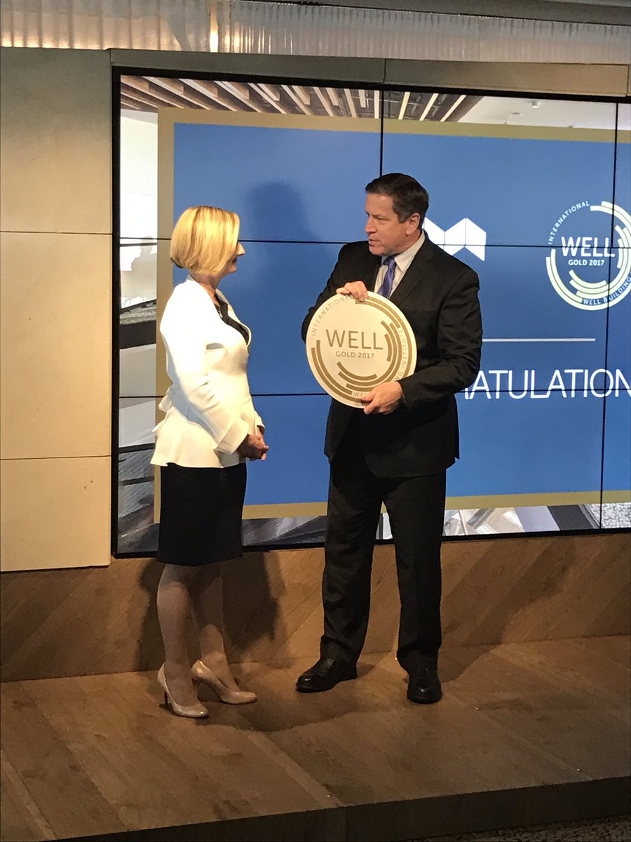 Yahoo! The FIRST WELL Building certificate presented by Rick CEO IWBI to Mirvac for our tenancy at 200 George! Well done <a href="/Mirvac/">Mirvac</a>