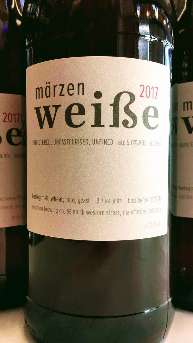 BeerCentralLtd's tweet photo. 850 bottles of this in existence, we have just nine left for now...... @ChorltonBrew Marzen Weisse 2017 🙆 #660ml #sharerbottle https://t.co/hKizV7I3My
