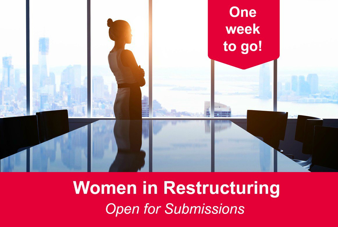 Women in Restructuring – one week to go: goo.gl/oV6a7H 🗳️🔓