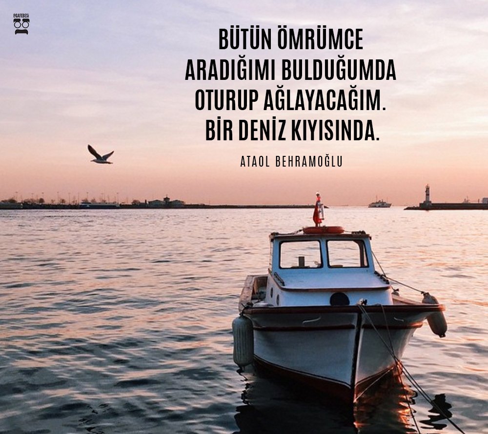 "Bütün ömrümce aradığımı bulduğumda oturup ağlayacağım bir deniz kıyısında." 

Ataol Behramoğlu