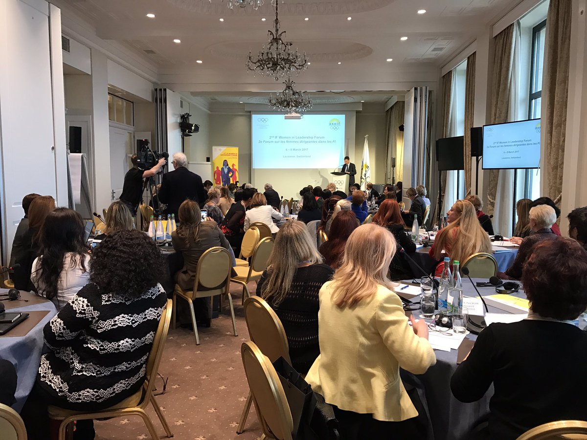 iwfnet's tweet photo. IOC Director General opening the 2nd IF Women in Leadership Forum in presence of Tamas Ajan IWF President, @moiralassen and Ursula Papandrea https://t.co/Z3vzT4nzWr