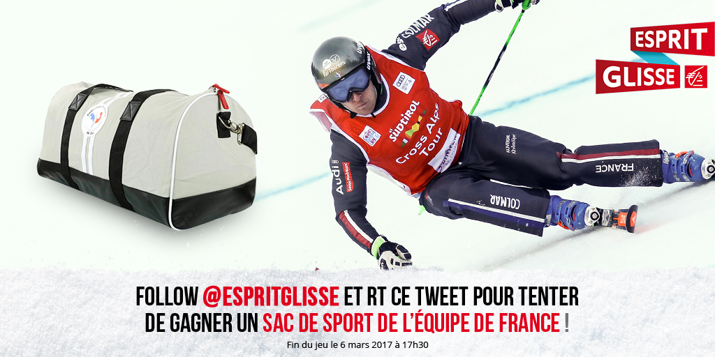 EspritGlisse's tweet photo. Follow + RT pour tenter de gagner un sac de l'Equipe de France avec Jean-Frédéric Chapuis à l'occasion de son Globe de Cristal #EspritGlisse https://t.co/XEaLgKoX1P