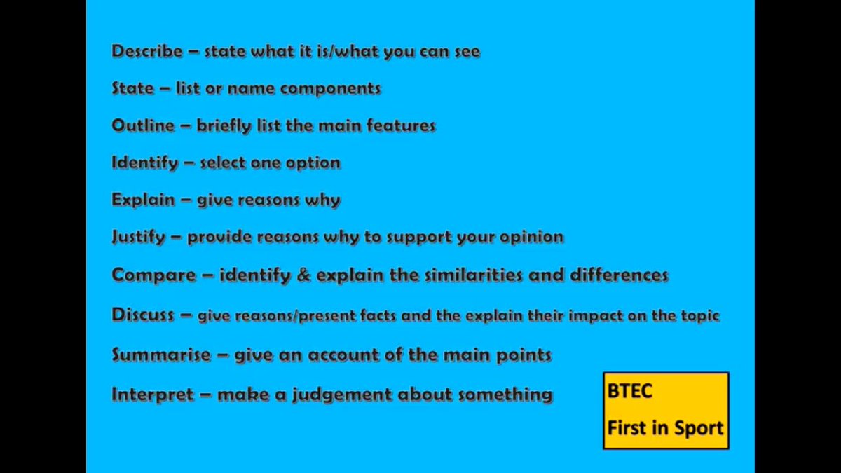 Mr_BOWATER's tweet image. How to answer the #btecpe 8 marker! youtu.be/lcDSKLrLDO0 #commandwords